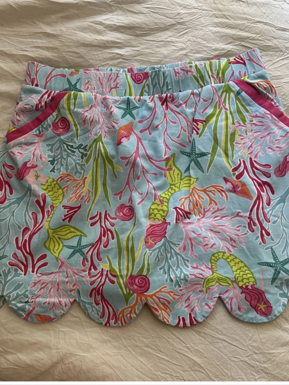 Ana Clare Ocean, Mermaid Themed Light Blue and Pink Skort. XL. Excellent.